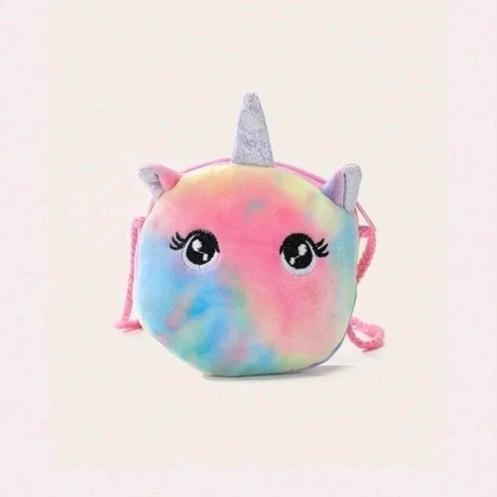 Cute girls pink tye die unicorn 🦄 print bag purse girl women's handbag coin hol